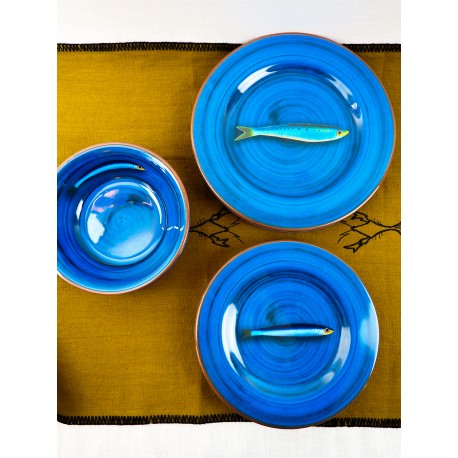 Assiette Dessert Sardine bleue